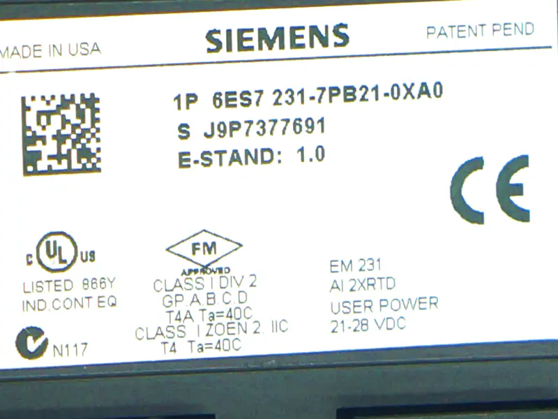 PLC Siemens 6ES7 231-7PB21-0XA0